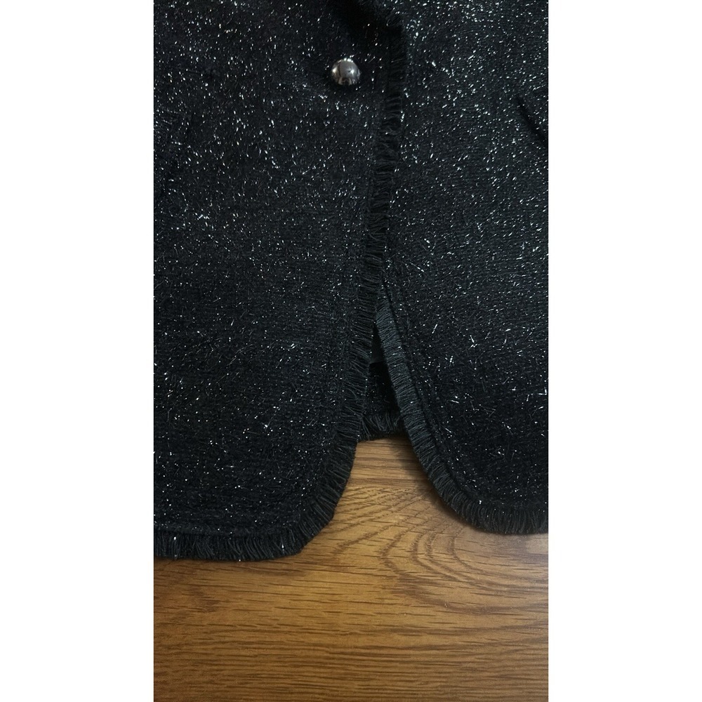 Kate Spade Blazer Jacket Tinsel Metallic Sequel Tweed Black Sz 14 Designers‎ - Picture 5 of 15